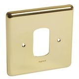 Front plate Synergy - 1 Grid module - 1 gang - authentic glossy gold