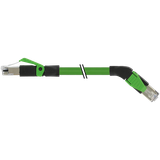 RJ45 male 0°/RJ45 male 45° right PUR 1x4xAWG22 shielded gn+dragch 7.5m