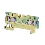 Allen-Bradley 1492-PG2Q 1492-P Push-in Terminal Blocks, 1.5 mm² ( AWG 26 - AWG 14), Grounding Block, Single Level, 2 Points On One Side, 2 Points On Other Side