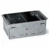 Metal flush-mounting box for installation in concrete floor - 2 x 4 modules