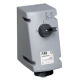 Switched interlocked socket-outlet, 5h, 32A, IP67, 3P+N+E