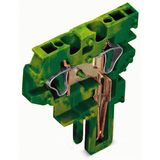 End module for 2-conductor female connector CAGE CLAMP® 4 mm² green-ye