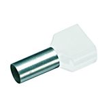 Wire ferrule, Duo 2x0.5mmý, L1=8mm, white