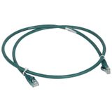 Patch cord RJ45 category 6 U/UTP unscreened LSZH green 0.5 meter