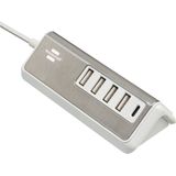 brennenstuhl®estilo USB multi charger with 1.5m textile cable 4x USB Charger Type A + 1x Type C