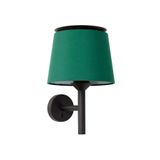 SAVOY BLACK WALL LAMP GREEN LAMPSHADE