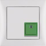 Switch-off push-button frame, S.1, p. white, matt, plastic