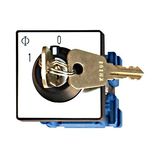 Changeover switch, front central mounting 20A 1-pole key