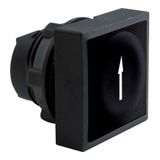 Head for non illuminated push button, Harmony XB5, black square flush pushbutton Ø22 mm spring return "up arrow"