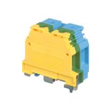 M16/12,PE,N, SCREW CLAMP TERMINAL BLOCK, GREEN, YELLOW, BLUE, GROUND, 24X49X40.5MM