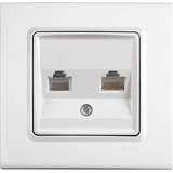 Linnera-Rollina Two Gang Data Socket (2xCAT5) Beige