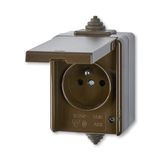 5518-2969 H Socket outlet with earthing pin, with hinged lid, for multiple mounting ; 5518-2969 H