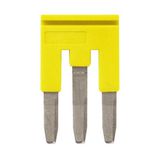 Cross bar for terminal blocks 2.5 mmÂ² screw models, 3 poles, Yellow co XW5T0039H