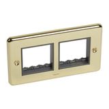 Synergy Authentic 2 Gang 4 Module Arteor Carrier Plate Gold