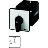 On-Off switch, T5B, 63 A, rear mounting, 4 contact unit(s), 8-pole, with black thumb grip and front plate