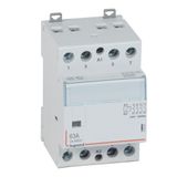 Power contactor CX³ - with 230 V~ coll - 4P - 400 V~ - 63 A - 4 N/O