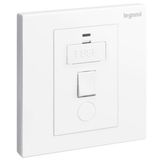 Galion - 1 gang switched fused connection unit with led power indicator and cord outlet - 13A - White