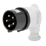 90° PLUG - IP44 - 3P+N+E 16A 480-500V 50/60HZ - BLACK - 7H - SCREW WIRING