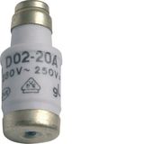 Fuse D02 E18 20A 400V gG with indicator