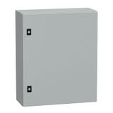 Spacial CRN plain door with mount.plate. H600xW500xD200 IP66 IK10 RAL7035..