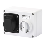 FIXED INTERLOCKED HORIZONTAL SOCKET-OUTLET - WITH BOTTOM - WITHOUT FUSE-HOLDER BASE - 3P+N+E 32A 480-500V - 50/60HZ 7H - IP44
