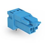 Socket for PCBs angled 2-pole blue
