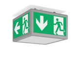 SIGNCUBE IP54, 8,8 W, aluminium, on/off Ceiling luminaires, L 351 B 35