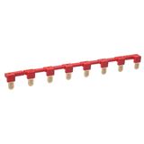 Strip 8-poles ZGZP80-8 RD  (red) - dedicated to interface relays in push-in technology: PI84