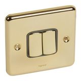 Synergy Authentic 2 Gang 2 Way 20AX Single Pole Plate Switch Gold