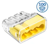 Push-in wire connector SCP4 transparent / yellow (box 100 pcs)