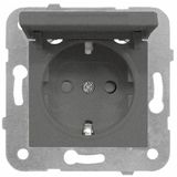 Socket outlet, flap cover, cage clamps, anthracite
