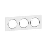 Dooxie square plate 3 positions white finish with chrome effect ring