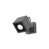 Dark Gray Aluminium & Glass Osram LED 6 Watt 420Lm 3000K 220-240 Volt 50Hz Beam Angle 44o IP54 L: 8.5 W: 14 H: 12 cm