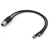 Sensor/Actuator cable 2xM8 socket straight M12A plug straight