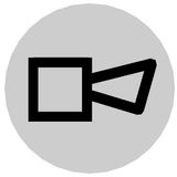Button lens, flat white, symbol klaxon