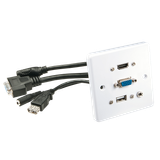 Wall plate VGA/HDMI/USB/3.5mm Stereo 86x86mm, Screw distance approx. 60mm