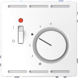 Room temperature controller 24 V with switch and central plate, lotus white, system design