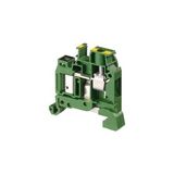 D6/8,P,ADO,EX, TERMINAL BLOCK, GROUND, GREEN, YELLOW, 8MM SPACING, 50X41MM, DIN RAIL MOUNT