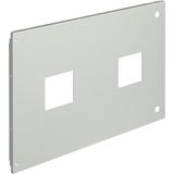 Metal faceplate XL³ 4000 - DPX³ fixed - 2 devices - captive screws