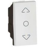 Curtain switch Arteor - centre retract - 1 module - white