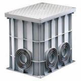 RECTANGULAR ACCES CHAMBER 360X260X320 - FLAT SEMI-PIERCED BASE, HIGH RESISTANCE COVER AND 4 STAINLESS STEEL SCREWS