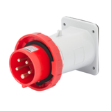 STRAIGHT FLUSH MOUNTING INLET - IP67 - 3P+N+E 32A 380-415V 50/60HZ - RED - 6H - SCREW WIRING