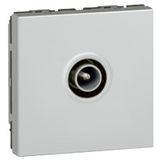 TV socket Mosaic - single - male Ø9.52 mm - 2 modules - alu