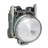Harmony XB4, Pilot light, metal, white, Ø22, plain lens with integral LED, 110…120 VAC