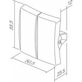 SWITCH 2GANG-1WAY 10AX 250V~ PW XO 3515827