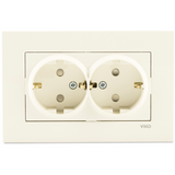 Karre Beige Child Protected Double Earth Socket