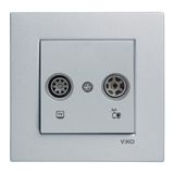 Novella-Trenda Silver TV-Radio Socket Terminated