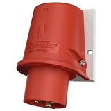 Wall mounted inlet, 32A 4p 6h 400V, IP44, screw terminals