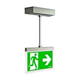 Emergency luminaire AM stainless steel look, pendant surface