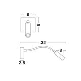 White Aluminium Adjustable Switch On/Off LED Samsung 3 Watt 190Lm 3000K IP20 L: 32 W: 8 H: 8 cm